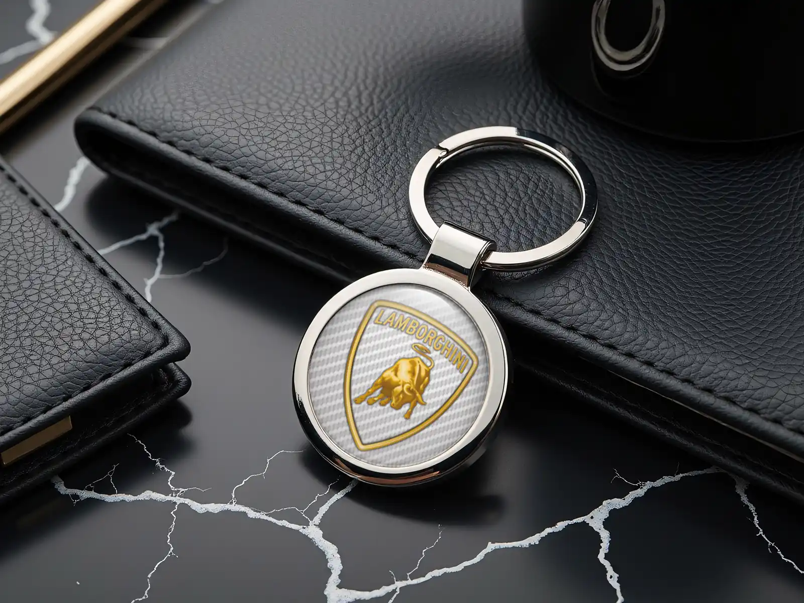 Lamborghini Schlüsselring Herren Stabil Metallisch Stil